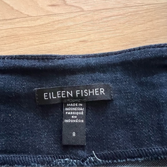 EILEEN FISHER Organic Cotton Stretch Tapered Pant In Utility Blue Size 8 - Picture 5 of 11